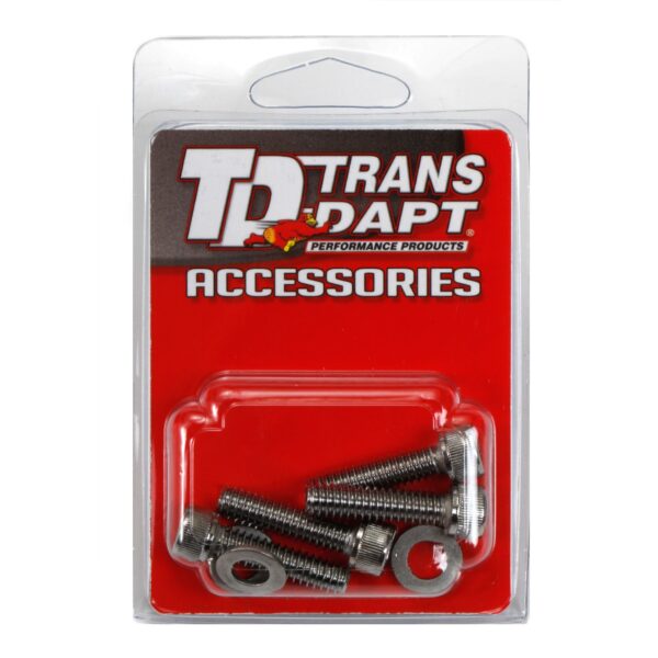 TRANS-DAPT PERFORMANCE PRODUCTS 1/4 IN.-20 X 1 IN. HEX SOCKET (ALLEN) STYLE VALVE COVER BOLTS AND WASHERS (SET OF 4)- CHROME