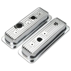 TRANS-DAPT PERFORMANCE PRODUCTS TRADITIONAL DESIGN VALVE COVER CAPS; SHORT; 1985-1995 CHEVY 4.3L V6- CHROME