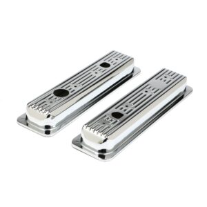 TRANS-DAPT PERFORMANCE PRODUCTS TRADITIONAL DESIGN VALVE COVER CAPS (TRUCKS ONLY); SHORT; 1987-1999 CHEVY 5.0, 5.7L- CHROME
