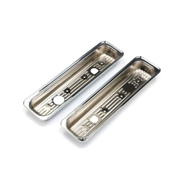 TRANS-DAPT PERFORMANCE PRODUCTS TRADITIONAL DESIGN VALVE COVER CAPS (TRUCKS ONLY); SHORT; 1987-1999 CHEVY 5.0, 5.7L- CHROME