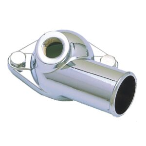 TRANS-DAPT PERFORMANCE PRODUCTS WATER NECK; SB/BB CHEVY- LATE MODEL; (O-RING SEAL); BUILT-IN 1/2 IN. NPT VACUUM SWITCH PORT- CHROME