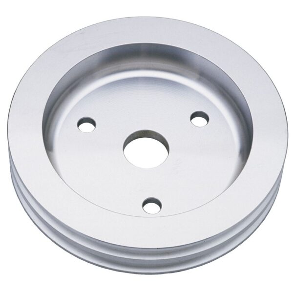 TRANS-DAPT PERFORMANCE PRODUCTS CRANKSHAFT PULLEY; 2 GROOVE; CHEVROLET 283-350; SHORT WATER PUMP- MACHINED ALUMINUM