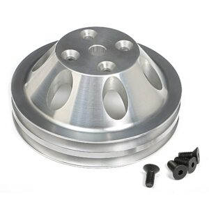 TRANS-DAPT PERFORMANCE PRODUCTS WATER PUMP PULLEY; 2 GROOVE; 1969-1985 CHEVROLET 283-350; LONG WATER PUMP- MACHINED ALUMINUM