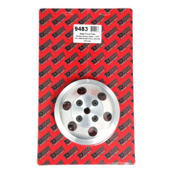 TRANS-DAPT PERFORMANCE PRODUCTS WATER PUMP PULLEY; 2 GROOVE; 1969-1985 CHEVROLET 283-350; LONG WATER PUMP- MACHINED ALUMINUM