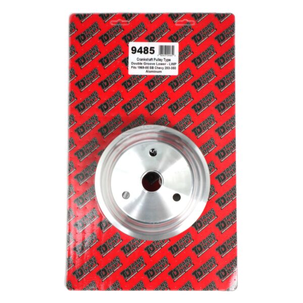 TRANS-DAPT PERFORMANCE PRODUCTS CRANKSHAFT PULLEY; 2 GROOVE; CHEVROLET 283-350; LONG WATER PUMP- MACHINED ALUMINUM