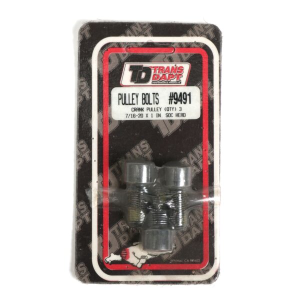 TRANS-DAPT PERFORMANCE PRODUCTS CRANKSHAFT PULLEY BOLTS; 7/16-20 X 1 IN. (3 BOLTS PER PKG.)