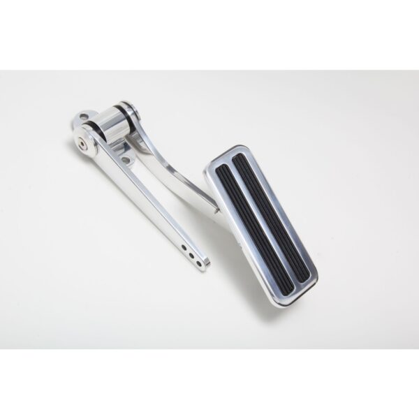 TRANS-DAPT PERFORMANCE PRODUCTS FIREWALL MOUNT GAS PEDAL WITH 2 VERTICAL RUBBER INSERTS; 4 IN. X 1-3/4 IN. RECTANGULAR PEDAL- ALL POLISHED ALUMINUM