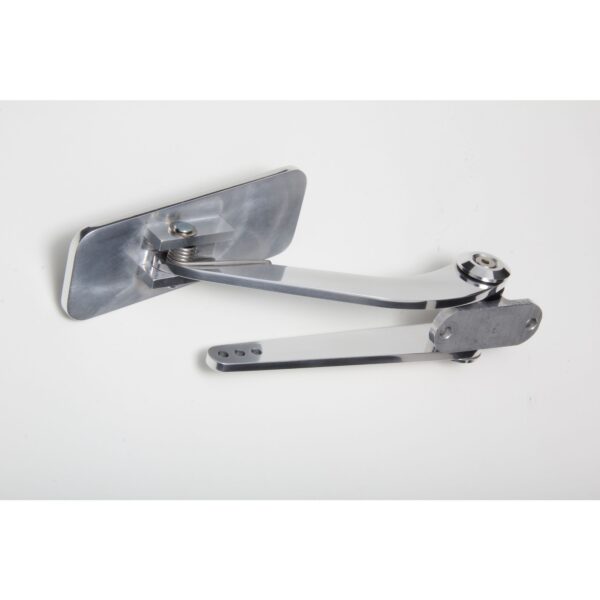 TRANS-DAPT PERFORMANCE PRODUCTS FIREWALL MOUNT GAS PEDAL WITH 2 VERTICAL RUBBER INSERTS; 4 IN. X 1-3/4 IN. RECTANGULAR PEDAL- ALL POLISHED ALUMINUM