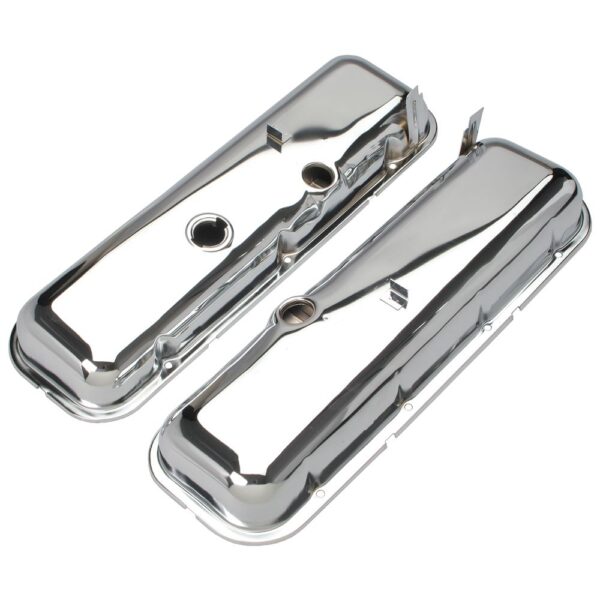 TRANS-DAPT PERFORMANCE PRODUCTS O.E.M. REPRODUCTION DESIGN VALVE COVERS; SHORT; 1965-1972 BB CHEVY 396-502- CHROME