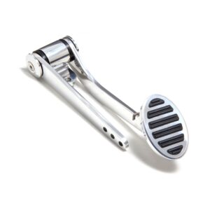 TRANS-DAPT PERFORMANCE PRODUCTS FIREWALL MOUNT GAS PEDAL; 6 HORIZONTAL RUBBER INSERTS; OVAL- POLISHED ALUMINUM