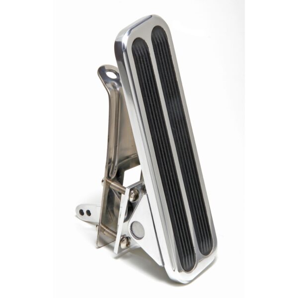 TRANS-DAPT PERFORMANCE PRODUCTS FLOOR MOUNT GAS PEDAL; 2 VERTICAL RUBBER INSERTS; 6-1/2 IN. X 2 IN. RECTANGULAR PEDAL - ALUMINUM WITH STAINLESS MOUNTING FIXTURE