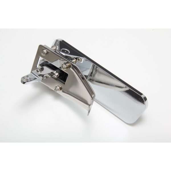 TRANS-DAPT PERFORMANCE PRODUCTS FLOOR MOUNT GAS PEDAL; 2 VERTICAL RUBBER INSERTS; 6-1/2 IN. X 2 IN. RECTANGULAR PEDAL - CHROMED ALUMINUM WITH STAINLESS MOUNTING FIXTURE