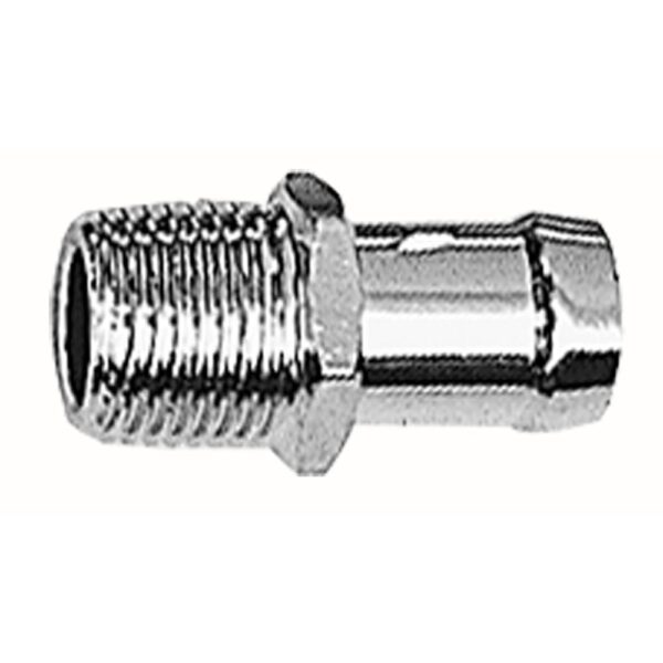 TRANS-DAPT PERFORMANCE PRODUCTS WATER PUMP FITTING FOR 5/8 IN. HOSE; 1/2 IN. NPT- CHROME