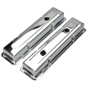 TRANS-DAPT PERFORMANCE PRODUCTS O.E.M. REPRODUCTION DESIGN VALVE COVERS; SHORT; 1978-1986 SB CHEVY 305-350- CHROME