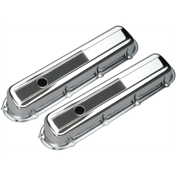 TRANS-DAPT PERFORMANCE PRODUCTS TRADITIONAL DESIGN VALVE COVERS; SHORT; 1977-76 CADILLAC 425, 1968-76 472-500- CHROME
