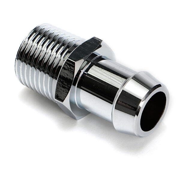 TRANS-DAPT PERFORMANCE PRODUCTS ALUMINUM 1/2 IN. NPT WATER PUMP HOSE FITTING; 5/8 IN. HOSE