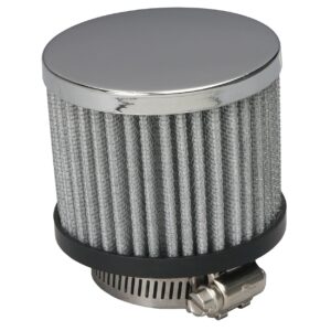 TRANS-DAPT PERFORMANCE PRODUCTS 3 IN. TALL CLAMP-ON STYLE BREATHER WITH HOOD; OPEN COTTON FILTER ELEMENT; 1-1/4 IN. HOLE- CHROME
