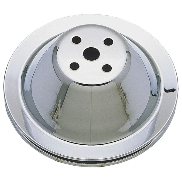 TRANS-DAPT PERFORMANCE PRODUCTS WATER PUMP PULLEY; 1 GROOVE; 1955-1968 CHEVROLET 283-350; SHORT WATER PUMP- CHROME