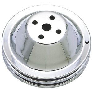 TRANS-DAPT PERFORMANCE PRODUCTS WATER PUMP PULLEY; 2 GROOVE; 1955-1968 CHEVROLET 283-350; SHORT WATER PUMP- CHROME