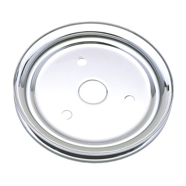 TRANS-DAPT PERFORMANCE PRODUCTS CRANKSHAFT PULLEY; 1 GROOVE; CHEVROLET 283-350; SHORT WATER PUMP- CHROME