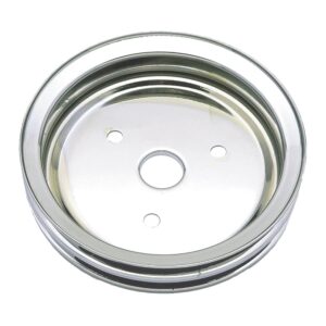TRANS-DAPT PERFORMANCE PRODUCTS CRANKSHAFT PULLEY; 2 GROOVE; CHEVROLET 283-350; SHORT WATER PUMP- CHROME