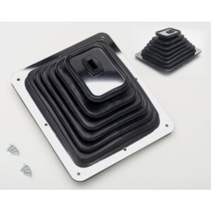 TRANS-DAPT PERFORMANCE PRODUCTS SHIFTER BOOT- 7 3/4 IN. X 8 3/4 IN.- CHROME FRAME