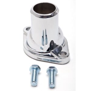 TRANS-DAPT PERFORMANCE PRODUCTS WATER NECK; SB AND BB CHEVY; (O-RING SEAL); STRAIGHT-UP DESIGN- CHROME