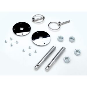 TRANS-DAPT PERFORMANCE PRODUCTS FLIP-OVER STYLE HOOD PIN SET; 1/4 IN. PINS (1 PR.)- CHROME