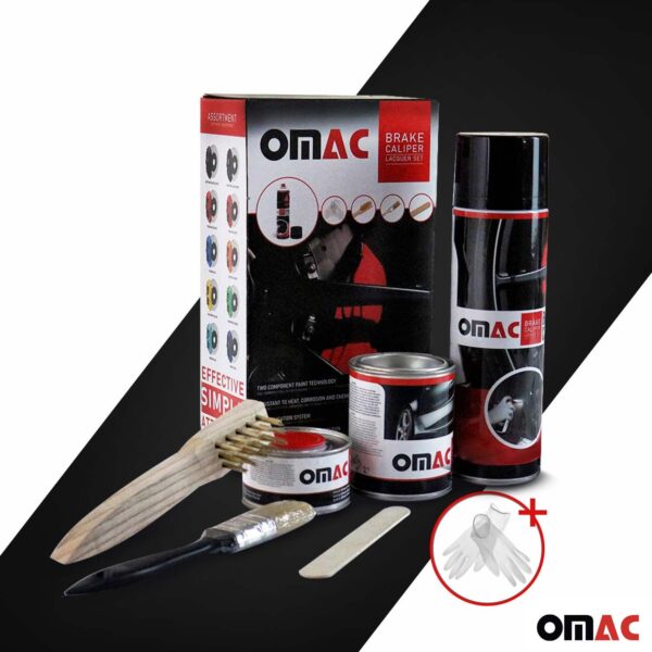 OMAC Brake Caliper Paint Epoxy Based Car Kit Black Matt High-Temperature