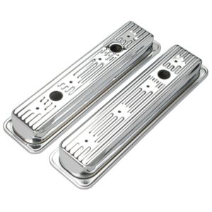TRANS-DAPT PERFORMANCE PRODUCTS TRADITIONAL DESIGN VALVE COVERS; SHORT; 5.0-5.7L CHEVY 1987-99- CHROME