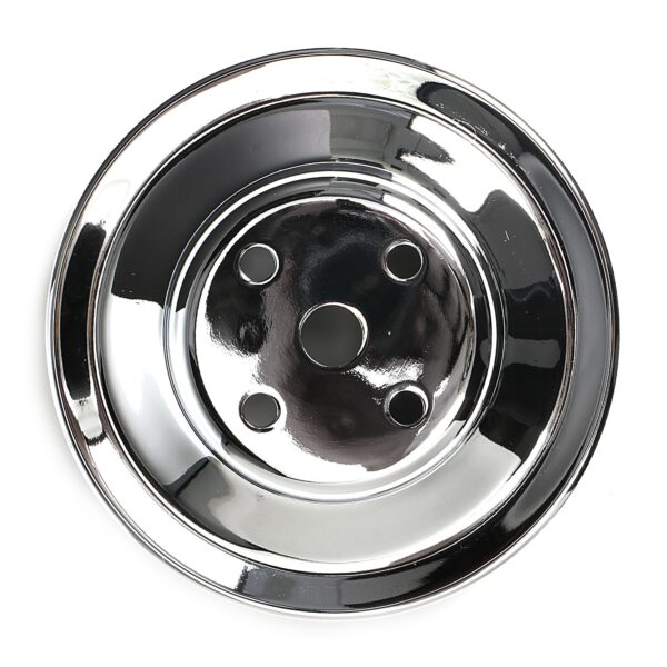 TRANS-DAPT PERFORMANCE PRODUCTS WATER PUMP PULLEY; 2 GROOVE; 1969-2006 CHEVROLET 396-454; LONG WATER PUMP- CHROME