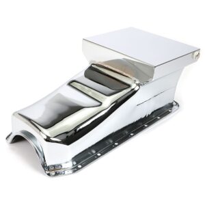 TRANS-DAPT PERFORMANCE PRODUCTS 1955-79 CHEVY 283-400 STREET AND STRIP OIL PAN (7 QTS.); 8-1/4 IN. DEEP- CHROME