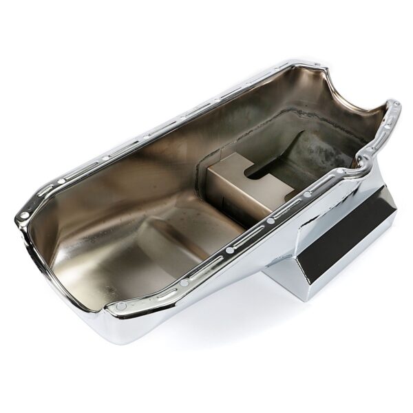 TRANS-DAPT PERFORMANCE PRODUCTS 1955-79 CHEVY 283-400 STREET AND STRIP OIL PAN (7 QTS.); 8-1/4 IN. DEEP- CHROME
