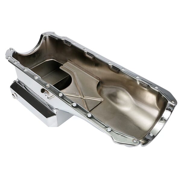 TRANS-DAPT PERFORMANCE PRODUCTS 1965-95 CHEVY 396-454 STREET AND STRIP OIL PAN (6 QTS.); 8-1/4 IN. DEEP- CHROME