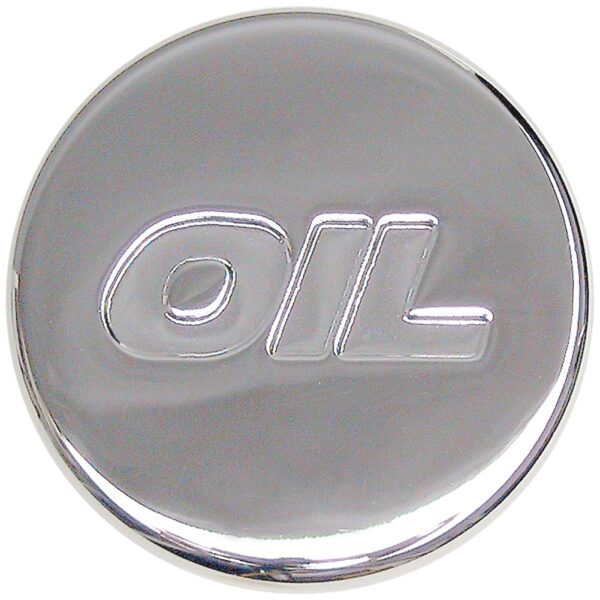 TRANS-DAPT PERFORMANCE PRODUCTS PUSH-IN STYLE OIL CAP; 1-1/4 IN. HOLE; RUBBER WITH CHROME TOP- PLAIN