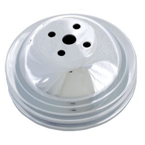 TRANS-DAPT PERFORMANCE PRODUCTS WATER PUMP PULLEY; 2 GROOVE; 1965-1968 CHEVROLET 396-454; SHORT WATER PUMP- CHROME