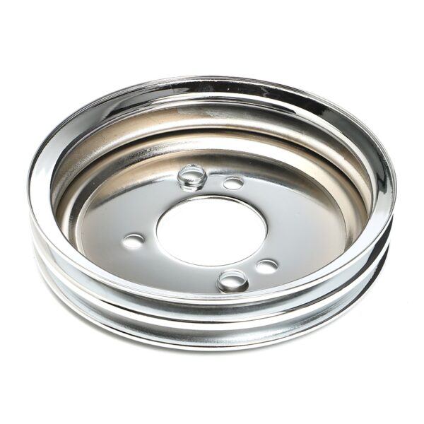 TRANS-DAPT PERFORMANCE PRODUCTS CRANKSHAFT PULLEY; 2 GROOVE; CHEVROLET 396-454; SHORT WATER PUMP- CHROME
