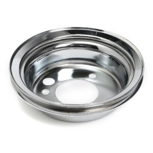 TRANS-DAPT PERFORMANCE PRODUCTS CRANKSHAFT PULLEY; 1 GROOVE; CHEVROLET 396-454; SHORT WATER PUMP- CHROME