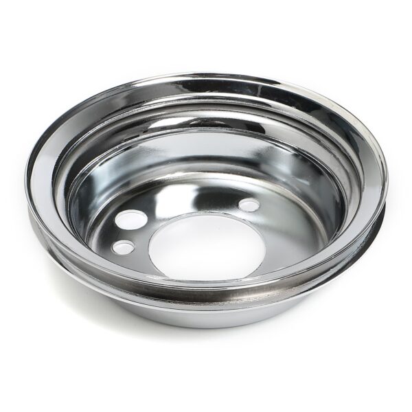 TRANS-DAPT PERFORMANCE PRODUCTS CRANKSHAFT PULLEY; 1 GROOVE; CHEVROLET 396-454; SHORT WATER PUMP- CHROME