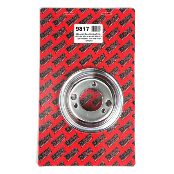 TRANS-DAPT PERFORMANCE PRODUCTS CRANKSHAFT PULLEY; 1 GROOVE; CHEVROLET 396-454; SHORT WATER PUMP- CHROME