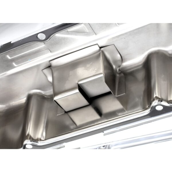 TRANS-DAPT PERFORMANCE PRODUCTS 454 IN. C.I.D. LOGO DESIGN VALVE COVERS; SHORT; 1965-2000 BB CHEVY 454- CHROME