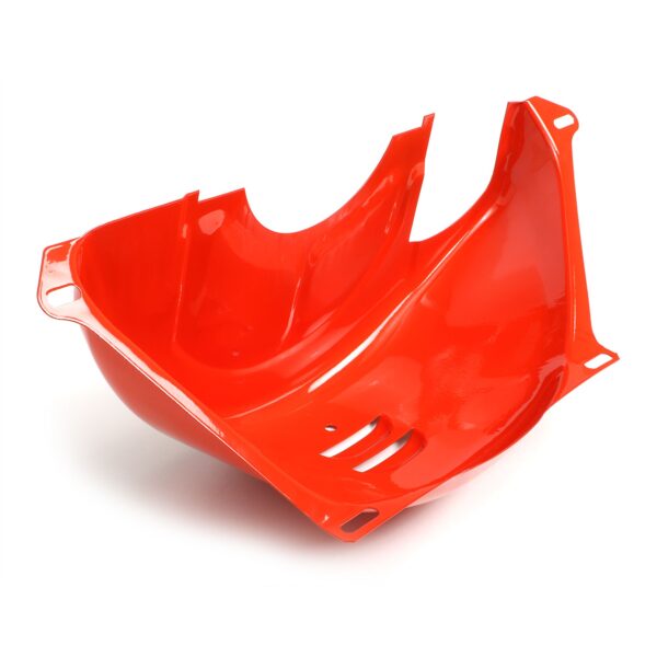 TRANS-DAPT PERFORMANCE PRODUCTS CHEVY ORANGE POWDER-COATED STEEL FLYWHEEL COVER; GM TH350 & TH400