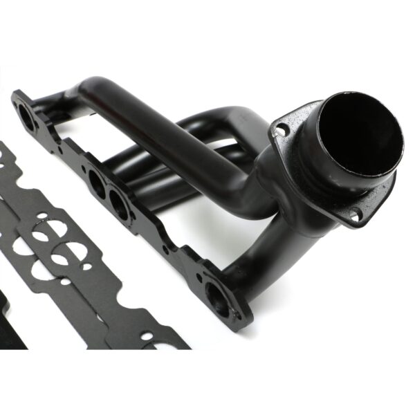 TRANS-DAPT PERFORMANCE PRODUCTS CHEVY V8 INTO S10/S15 FAMILY ENGINE SWAP KIT; STANDARD-DUTY UNCOATED HEADERS- ANGLE PLUG HEADS