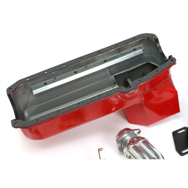 TRANS-DAPT PERFORMANCE PRODUCTS CHEVY V8 INTO S10/S15 FAMILY ENGINE SWAP KIT; STANDARD-DUTY HTC COATED HEADERS- ANGLE PLUG HEADS