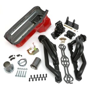 TRANS-DAPT PERFORMANCE PRODUCTS ENGINE SWAP IN A BOX KIT; 55-78 SB CHEVY INTO 82-04 2WD S10/S15; 1 1/2 IN. TUBE; BLACK ELITE HEAVY-DUTY HEADERS