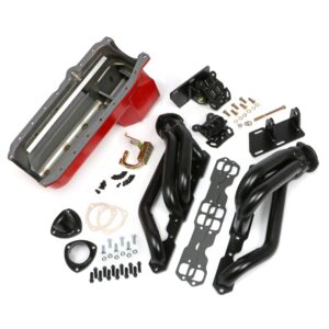 TRANS-DAPT PERFORMANCE PRODUCTS SWAP IN A BOX KIT-86-00 SBC INTO 82-04 2WD S10 W/BLACK HEADERS-1 3/4 IN. TUBES