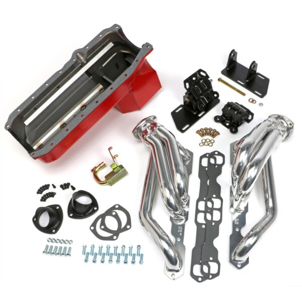 TRANS-DAPT PERFORMANCE PRODUCTS SWAP IN A BOX KIT-86-00 SBC INTO 82-04 2WD S10 W/HTC HEADERS-1 3/4 IN. TUBES