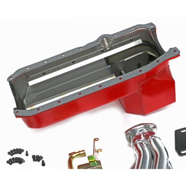 TRANS-DAPT PERFORMANCE PRODUCTS SWAP IN A BOX KIT-86-00 SBC INTO 82-04 2WD S10 W/HTC HEADERS-1 3/4 IN. TUBES