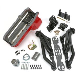 TRANS-DAPT PERFORMANCE PRODUCTS ENGINE SWAP IN A BOX KIT; 86-00 SB CHEVY INTO 82-04 2WD S10/S15; 1 1/2 IN. TUBE; BLACK MAXX BLACK CERAMIC COATED HEADERS