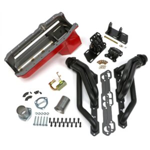TRANS-DAPT PERFORMANCE PRODUCTS ENGINE SWAP IN A BOX KIT; 86-00 SB CHEVY WITH D-PORT HEADS INTO 82-04 2WD S10/S15; 1 1/2 IN. TUBE; BLACK MAXX BLACK CERAMIC COATED HEADERS